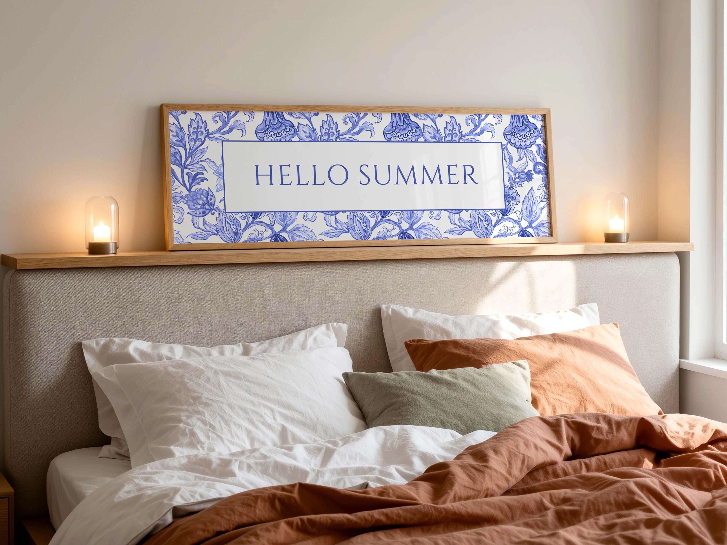 Hello Panoramic Hello Summer 3:1 Panoramic Art Print, Printable Coastal Decor, Cottage ...