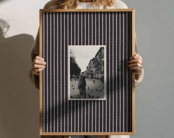 Custom Photo Print: Personalized Picture Poster, Striped Fabric Background Photo Wall Art (Digital Download)
