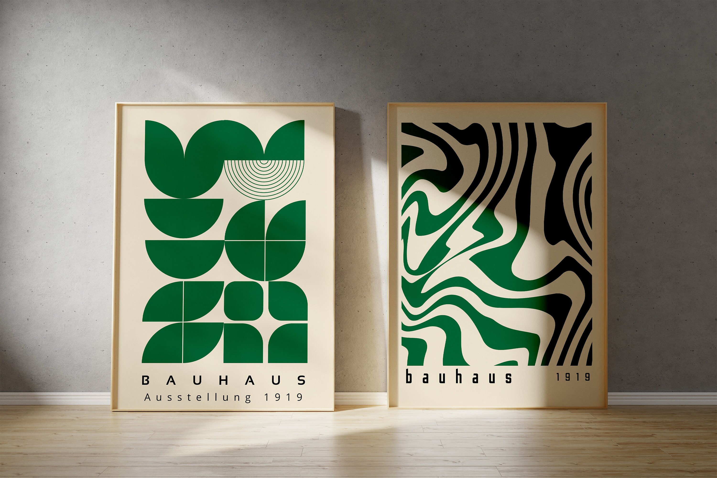 Set of 2 Bauhaus Printable Wall Art, Mid Century Modern Print Set ...