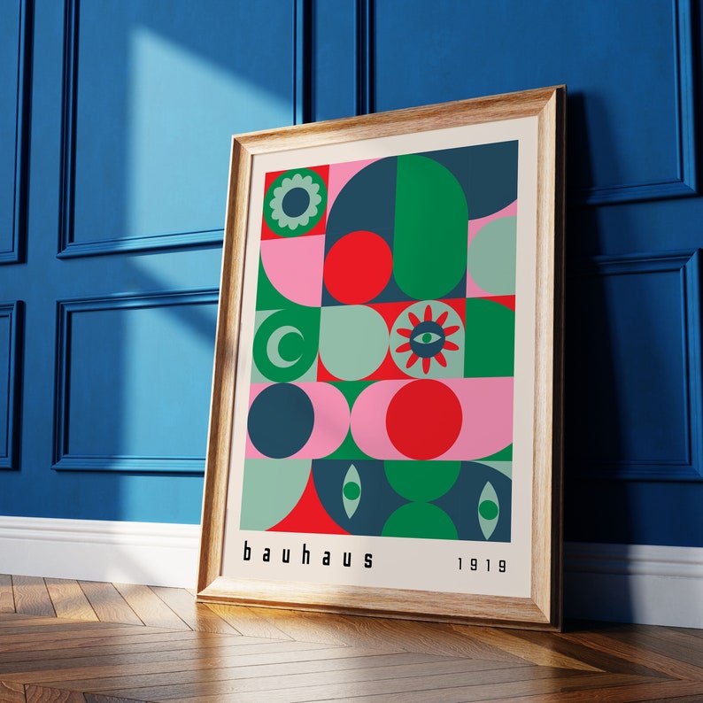 Bauhaus Printable Wall Art Set of 2 Mid Century Modern - Etsy