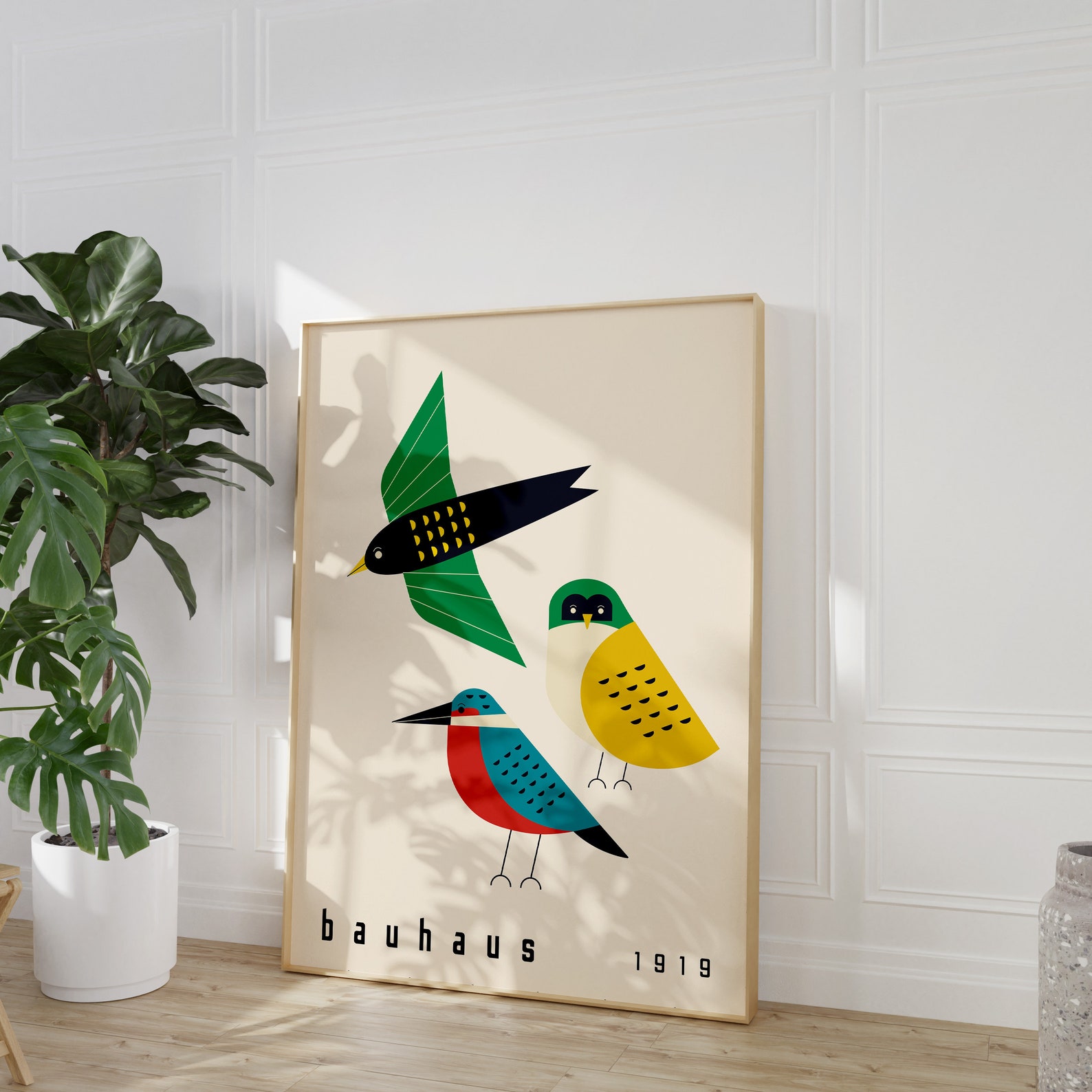 Green Bauhaus Printable Poster Set, Mid Century Modern Print Set of 6 ...
