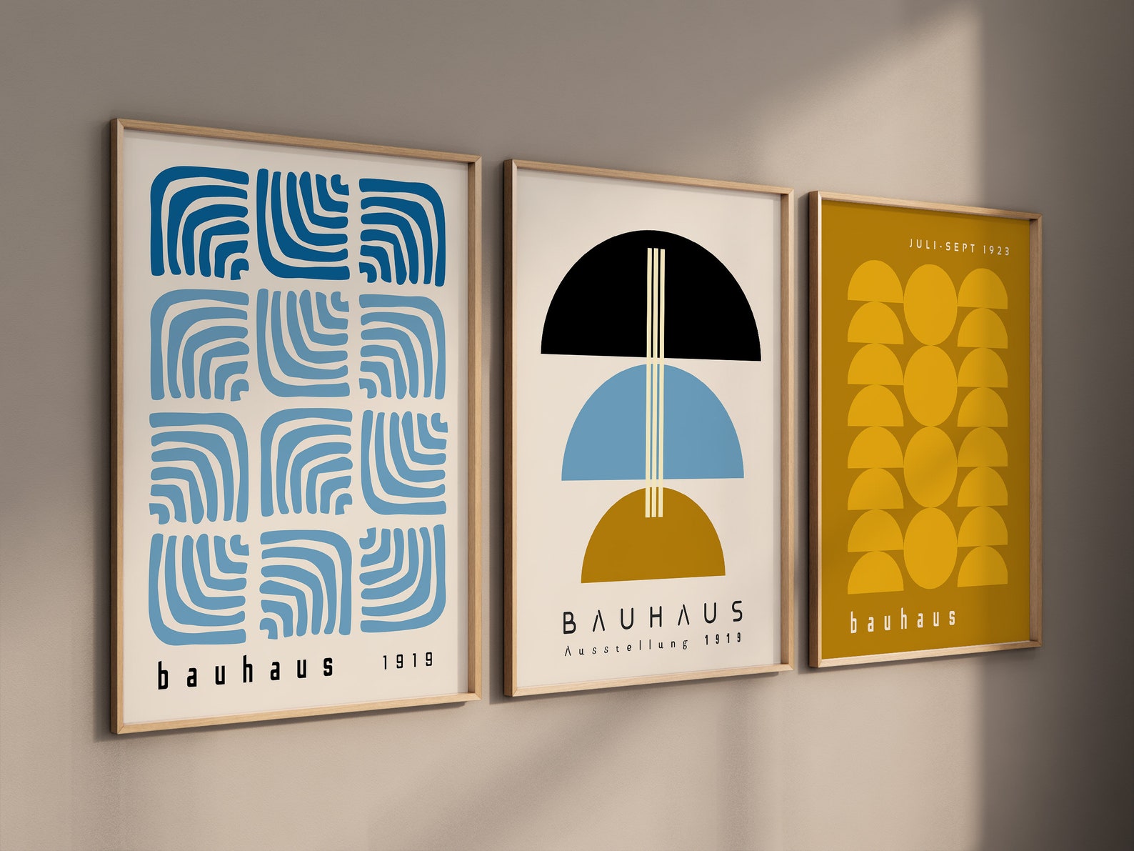 Bauhaus Printable Wall Art Set Mid Century Modern Print Set - Etsy