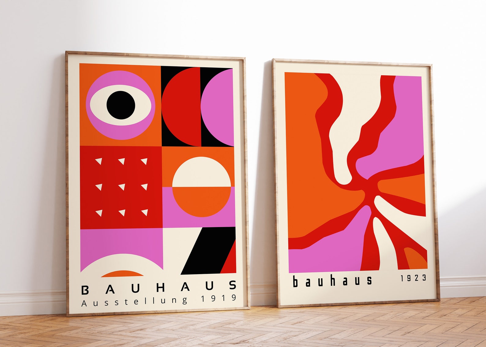 Bauhaus Style Print Set: Geometric Retro Wall Art (digital Download) - Etsy