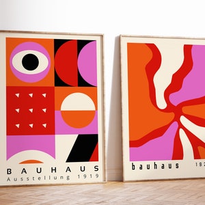 Bauhaus Style Printable Wall Art, Mid Century Modern Print Set of 2 ...