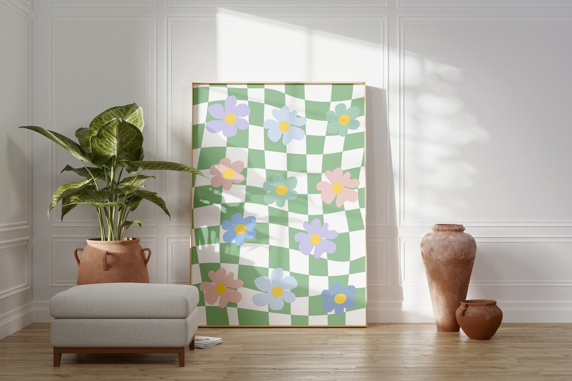 Denmark Pastel Printable Wall Art Checkered Danish Pastel Etsy