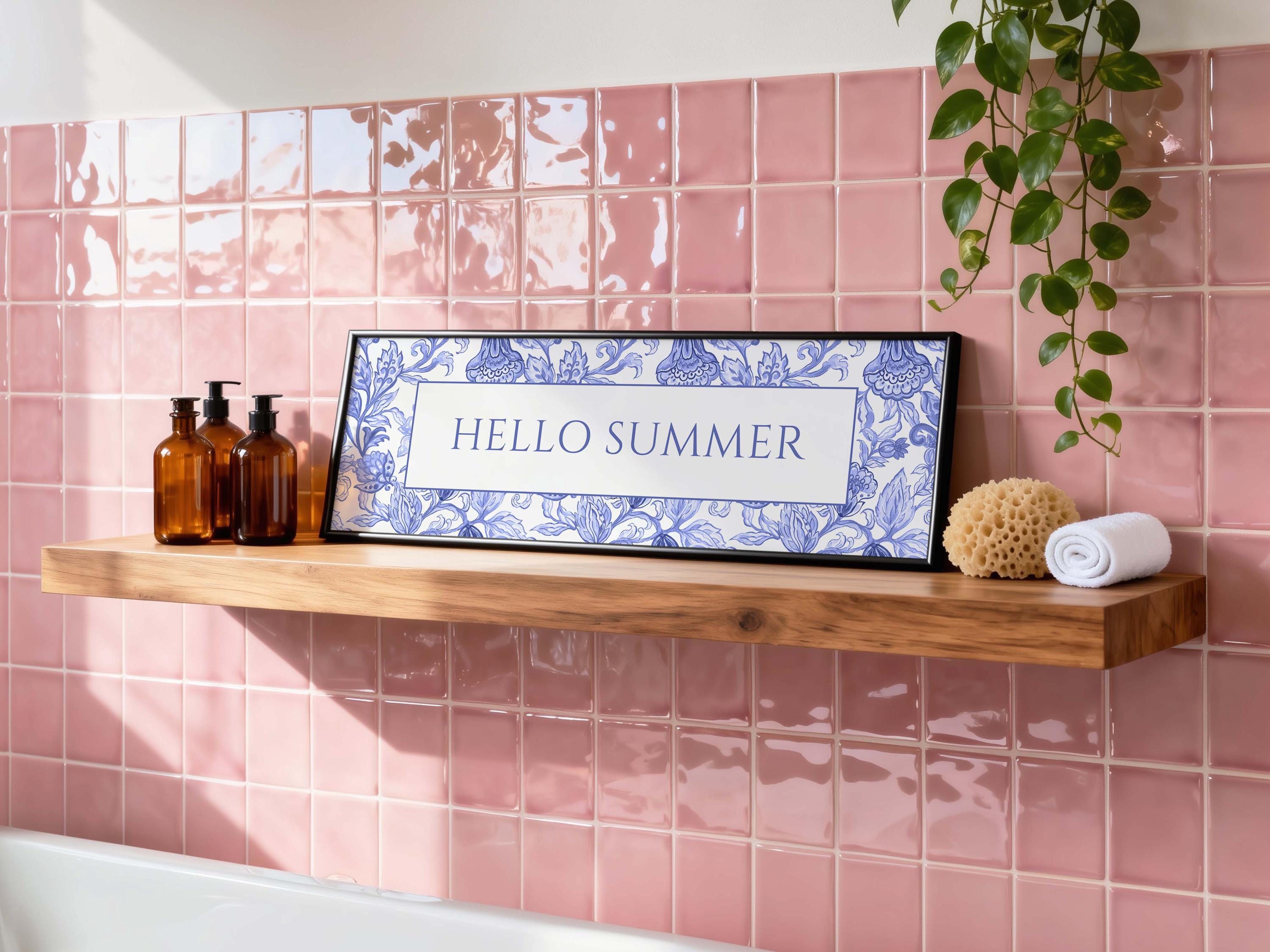 Hello Panoramic Hello Summer 3:1 Panoramic Art Print, Printable Coastal Decor, Cottage ...