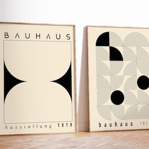 Bauhaus Printable Wall Art Set of 2 Mid Century Modern Print - Etsy