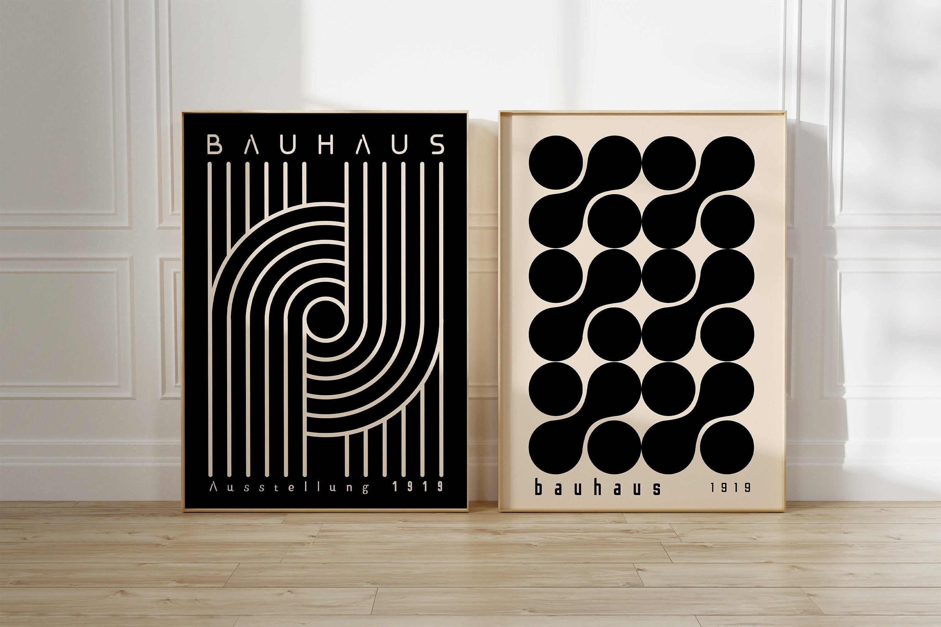 Bauhaus Art Prints Set: Mid Century Modern Geometric Posters
