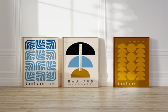 Bauhaus Printable Wall Art Set Mid Century Modern Print Set - Etsy