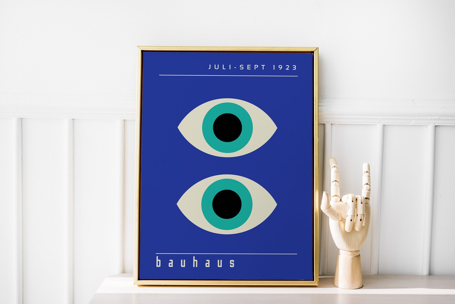 Bauhaus Eye Printable Wall Art Mid Century Modern Print Blue - Etsy