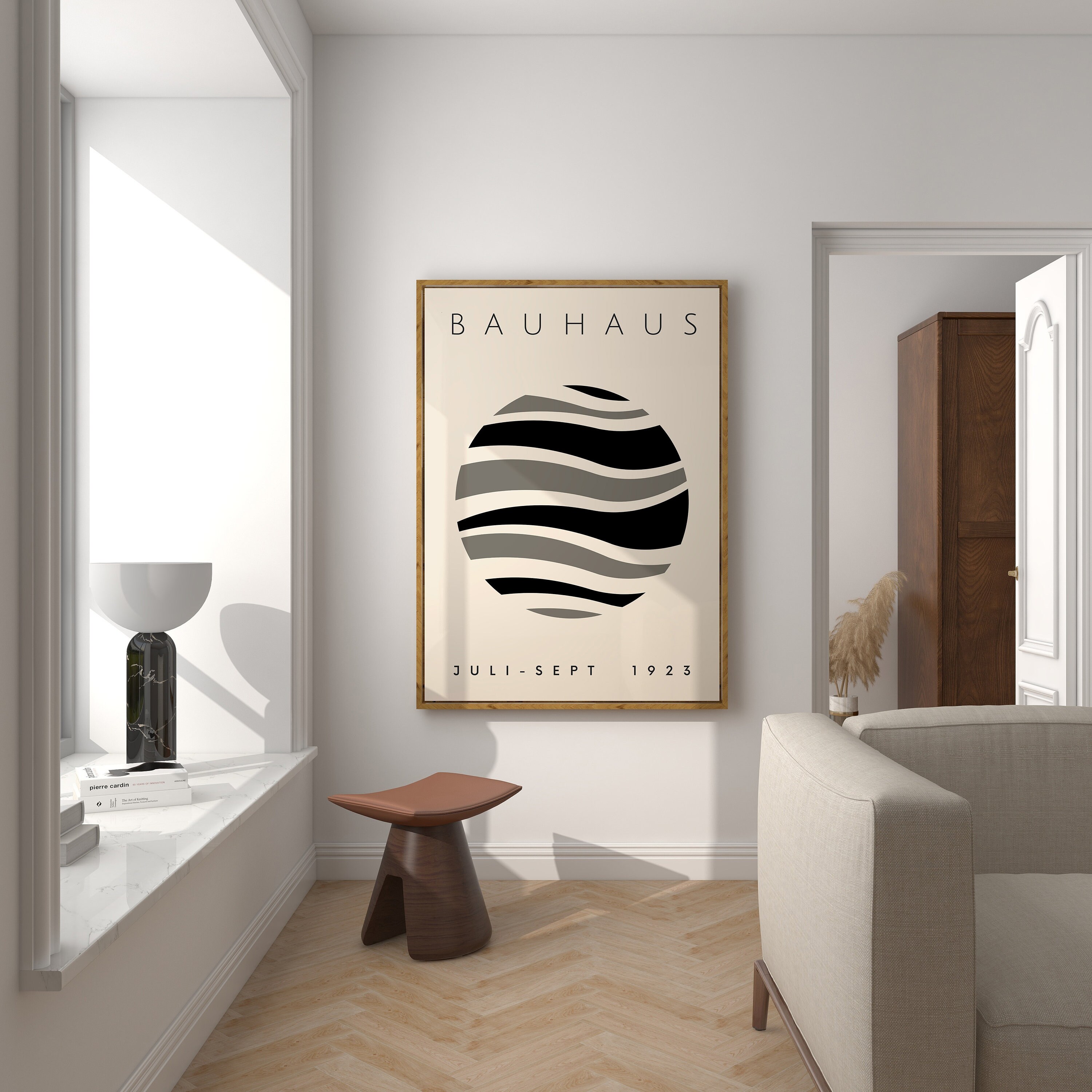 Black Bauhaus Printable Poster Set, Mid Century Modern Print Set of 6 ...