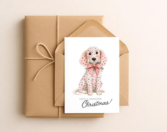 Printable Christmas Card: Dog Christmas Card, Whimsical Holiday Greeting Card , Funny Xmas Card