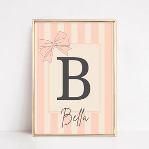 Personalized Initial Printable Wall Art, Baby Name Poster, Custom Initial Print, Name Monogram Print, Baby Girl Room, Custom Letter Print