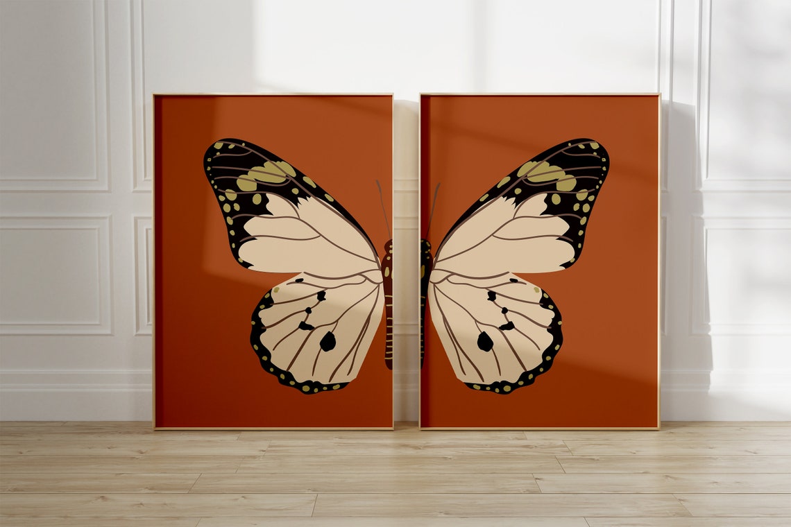 Butterfly Printable Wall Art Set of 2 Butterfly Printable - Etsy