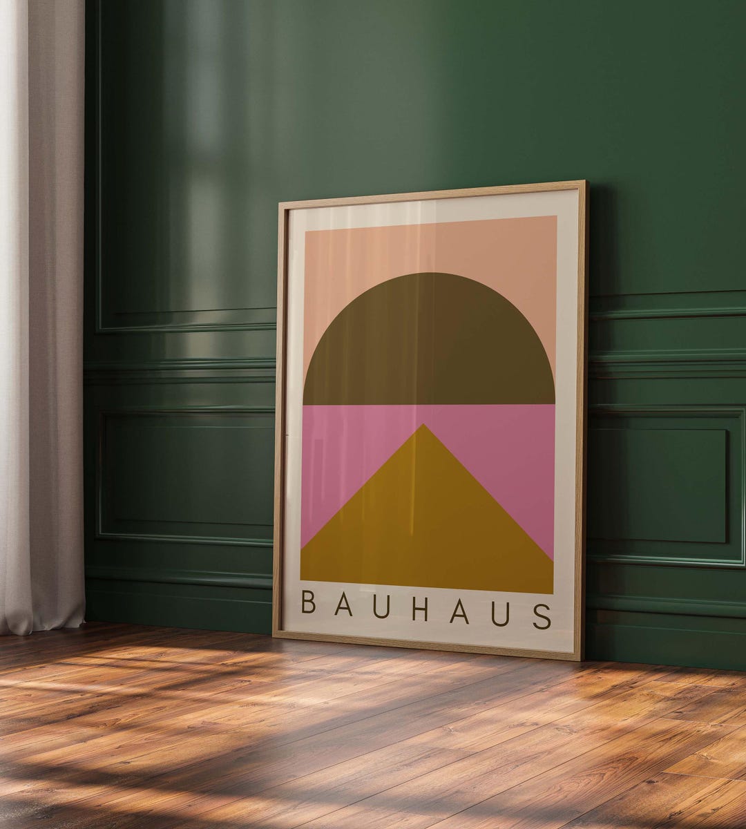 Bauhaus Geometric Art Print: Mid Century Modern Minimalist Wall Art ...