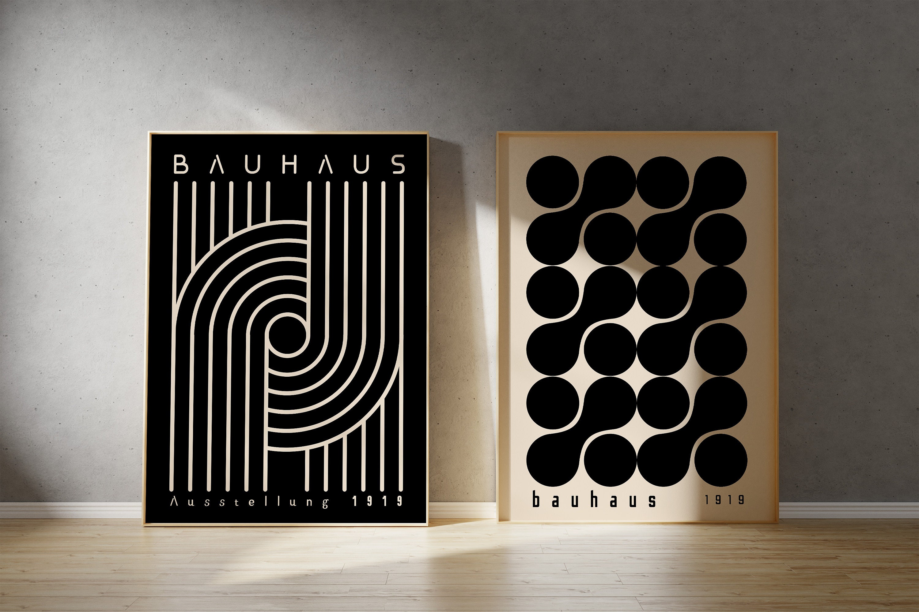 Bauhaus Art Prints Set: Mid Century Modern Geometric Posters
