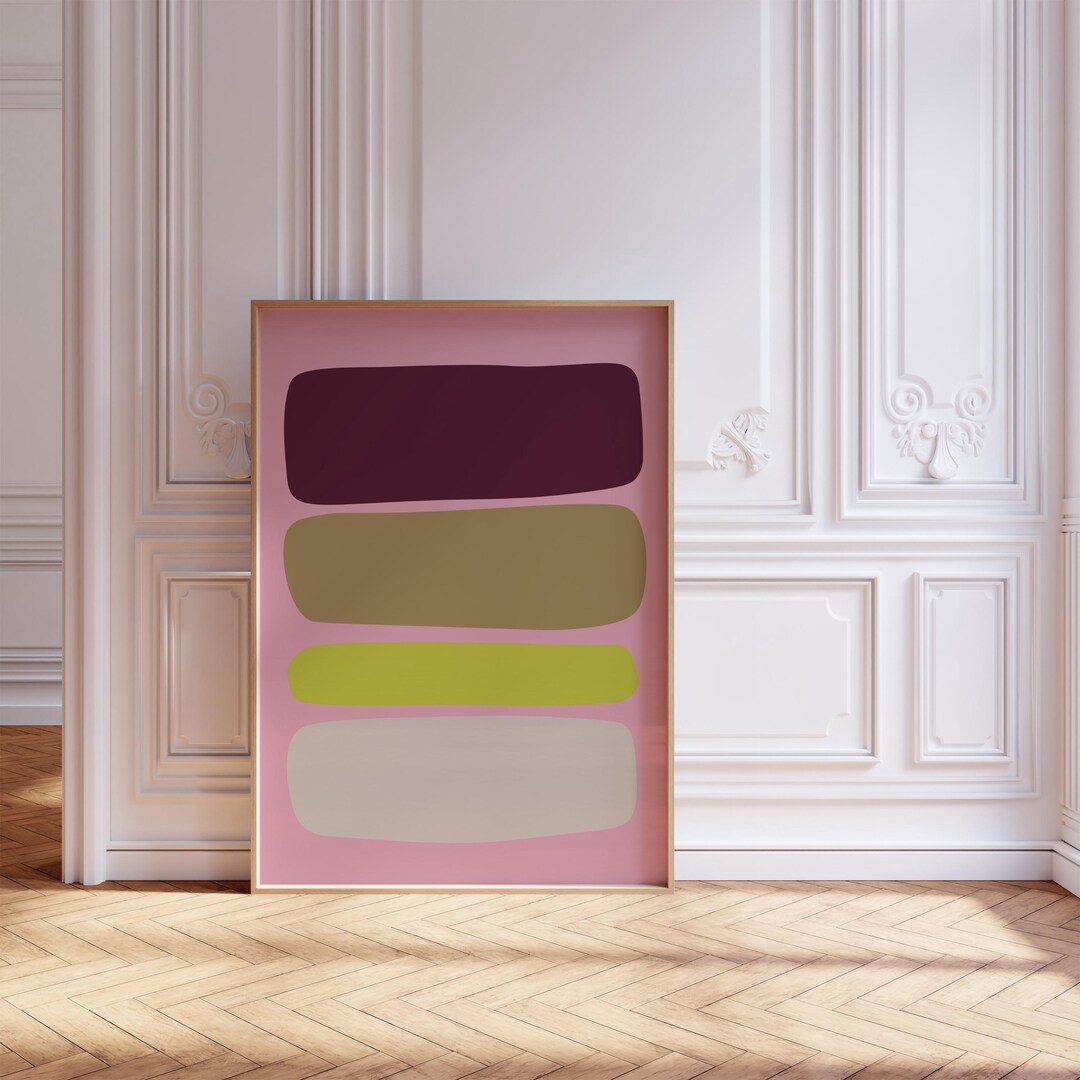Colorful Abstract Geometric Art Print: Minimalist Modern Wall Decor ...