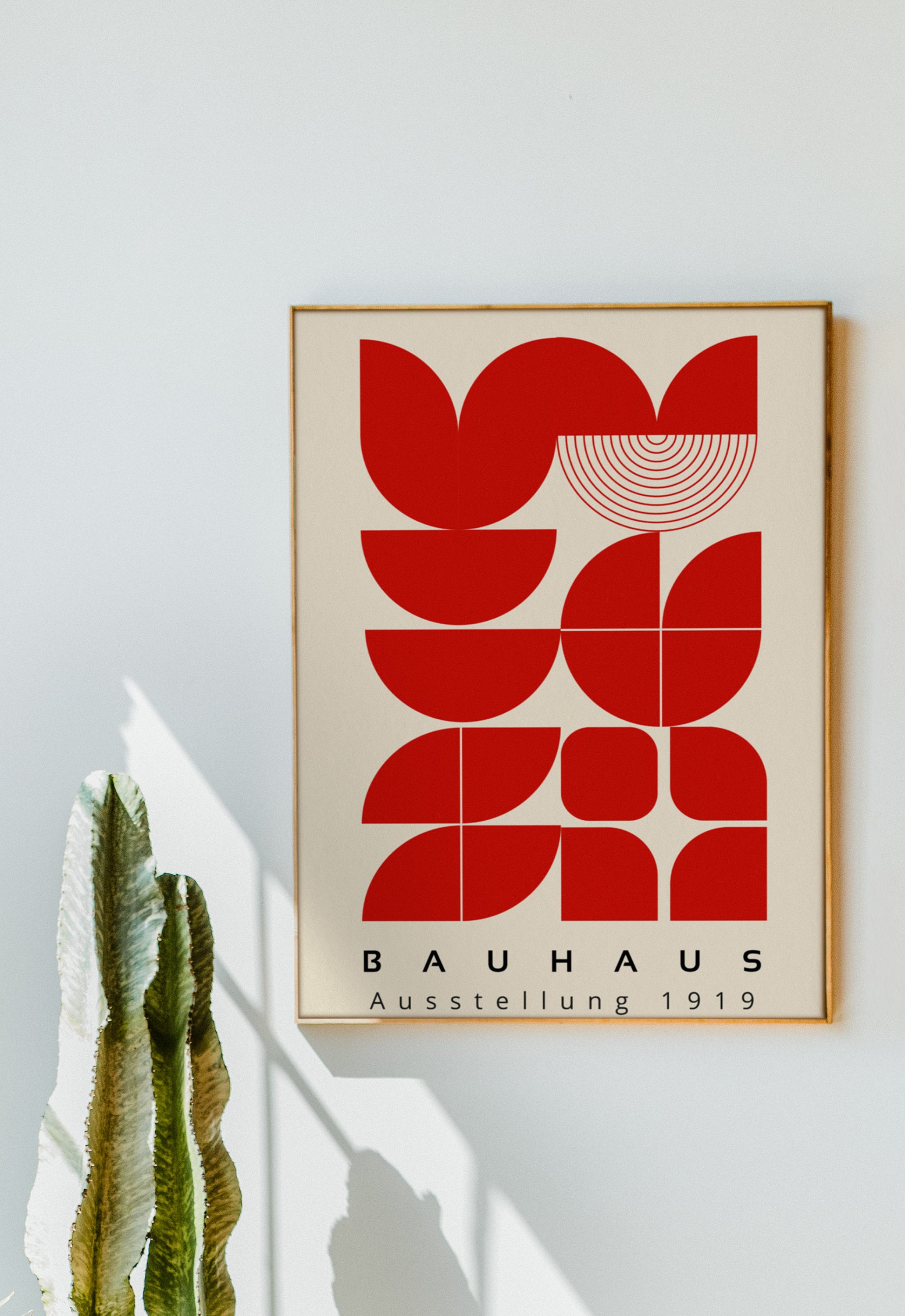 Mid Century Modern Printable Wall Art Set of 2, Red Bauhaus Print ...