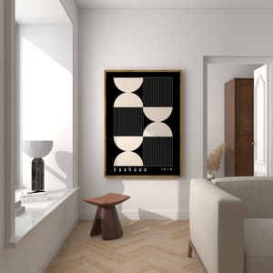 Black Bauhaus Printable Poster Set, Mid Century Modern Print Set of 6 ...