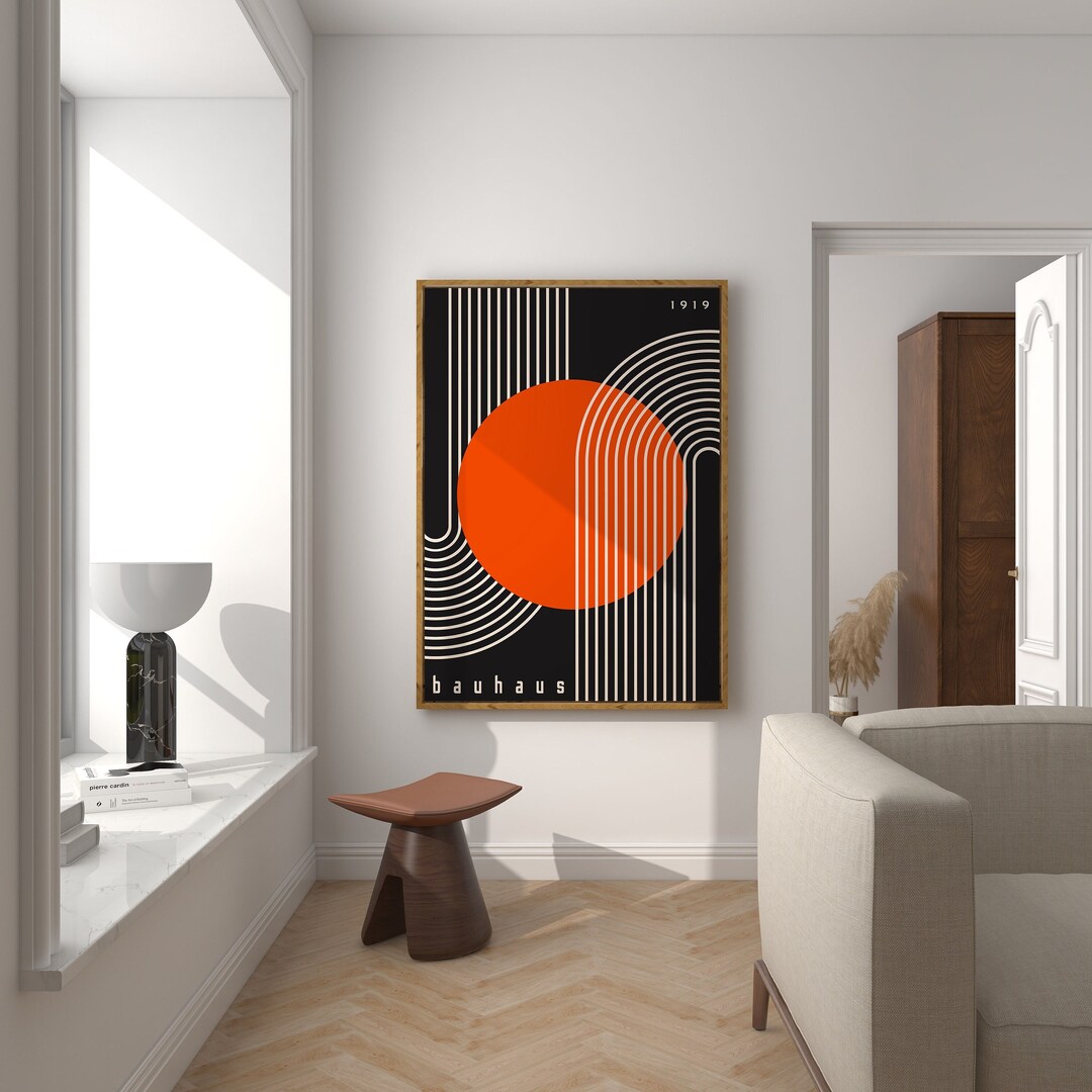Bauhaus Geometric Art Print: Mid Century Modern Exhibition Poster ...