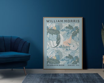 William Morris Printable Wall Art, William Morris Pastel Blue Print, Danish Pastel Floral Wall Art, Art Nouveau Poster, Pastel Gallery Wall