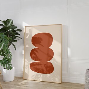 Minimalistische abstrakte druckbare Kunst, moderne Kunst Poster, Terrakotta abstrakte Kunst, großformatiger abstrakter Druck, zeitgenössischer Kunstdruck Bild 2