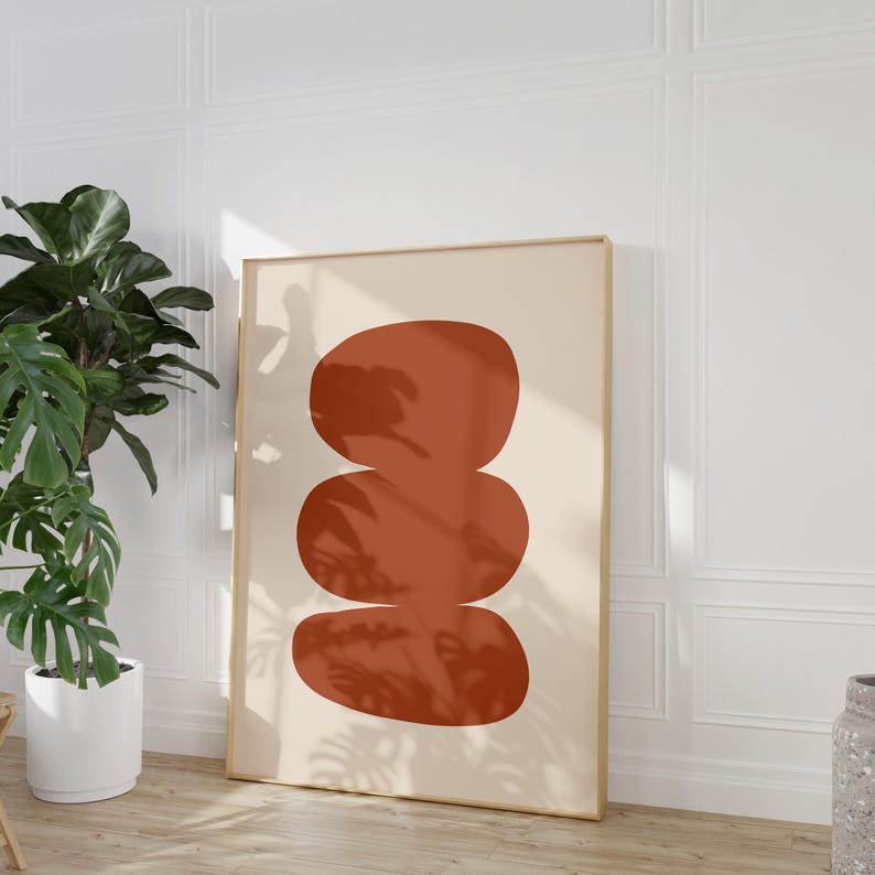 Minimalistische abstrakte druckbare Kunst, moderne Kunst Poster, Terrakotta abstrakte Kunst, großformatiger abstrakter Druck, zeitgenössischer Kunstdruck Bild 2