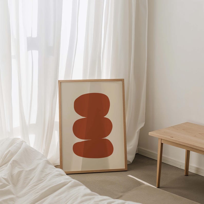 Minimalistische abstrakte druckbare Kunst, moderne Kunst Poster, Terrakotta abstrakte Kunst, großformatiger abstrakter Druck, zeitgenössischer Kunstdruck Bild 7