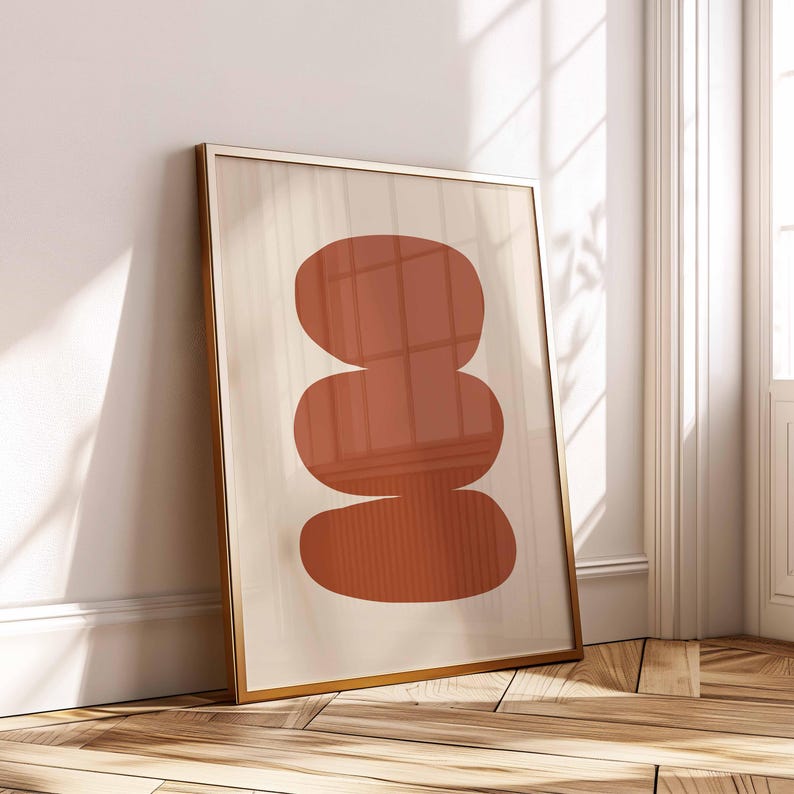 Minimalistische abstrakte druckbare Kunst, moderne Kunst Poster, Terrakotta abstrakte Kunst, großformatiger abstrakter Druck, zeitgenössischer Kunstdruck Bild 6
