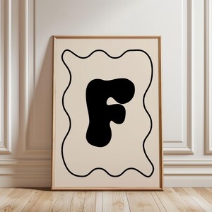 Impresión de letras personalizadas, arte de pared imprimible con iniciales personalizadas, impresión del alfabeto, decoración de pared, regalo, arte imprimible minimalista, arte tipográfico elegante