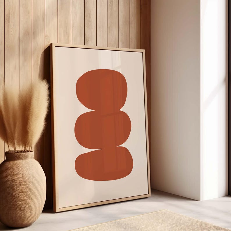Minimalistische abstrakte druckbare Kunst, moderne Kunst Poster, Terrakotta abstrakte Kunst, großformatiger abstrakter Druck, zeitgenössischer Kunstdruck Bild 3
