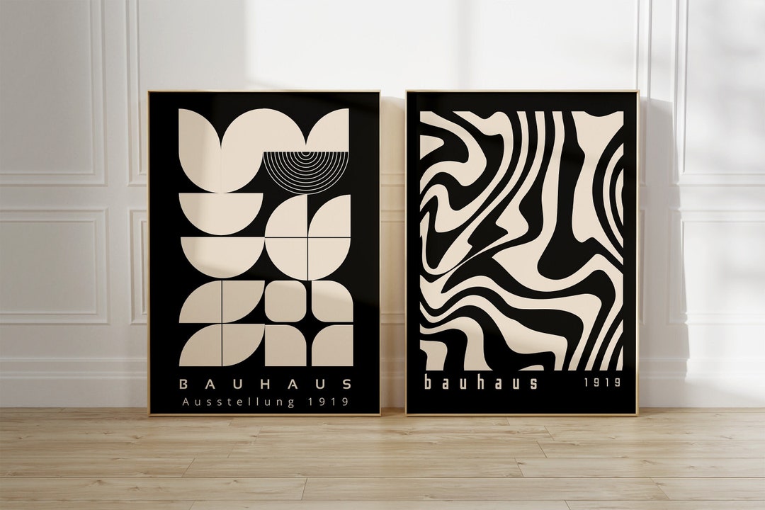 Bauhaus Printable Printable Wall Art Set of 2 Mid Century - Etsy