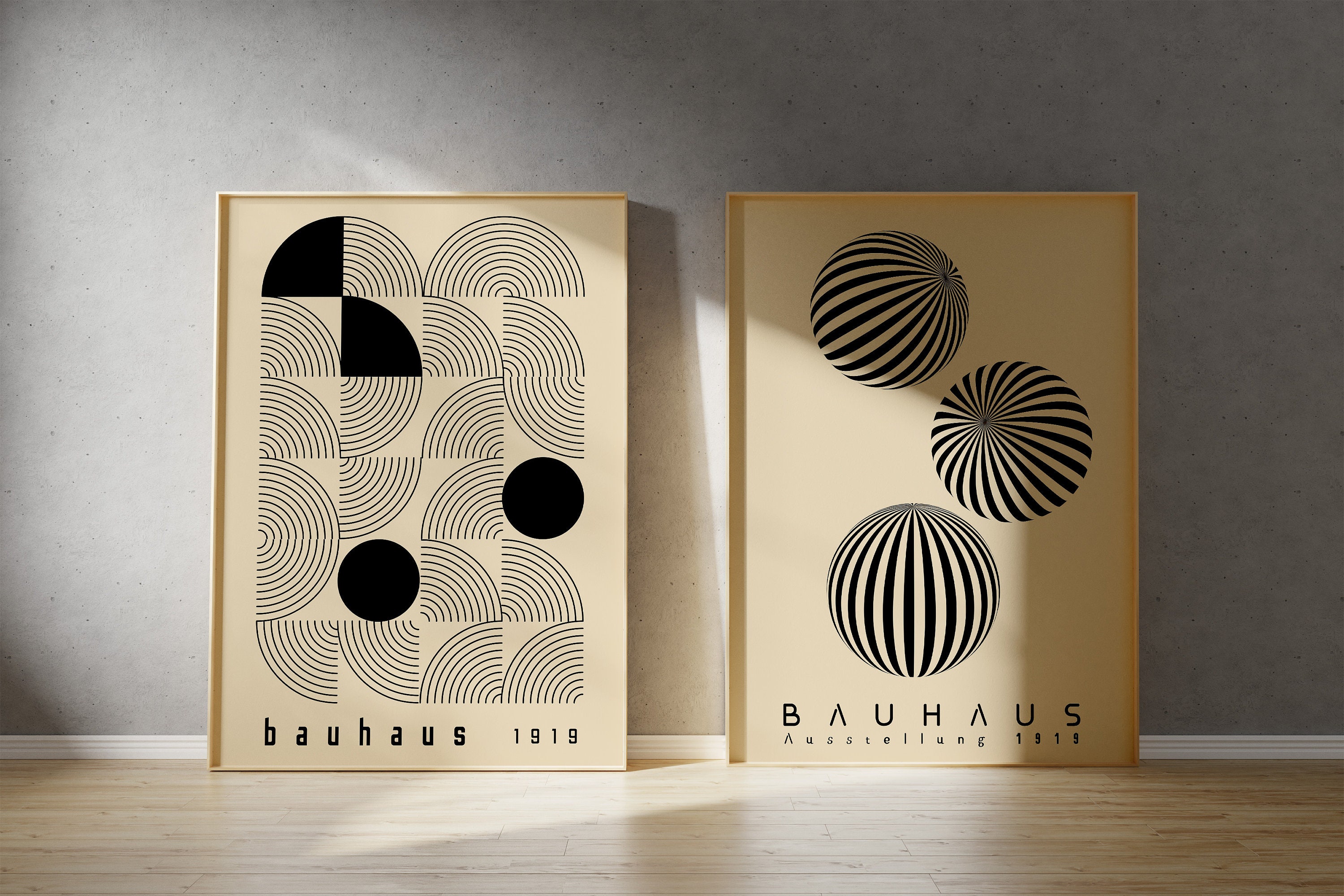 Bauhaus Printable Wall Art Set Mid Century Modern Print Set - Etsy