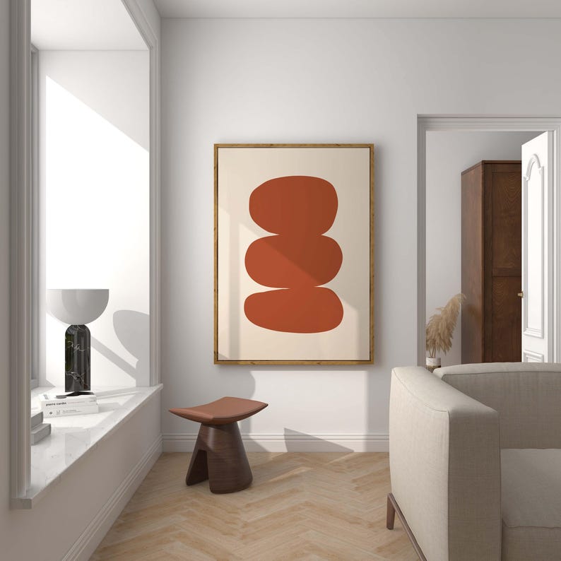 Minimalistische abstrakte druckbare Kunst, moderne Kunst Poster, Terrakotta abstrakte Kunst, großformatiger abstrakter Druck, zeitgenössischer Kunstdruck Bild 5