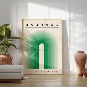 Green Bauhaus Printable Poster Set, Mid Century Modern Print Set of 6 ...
