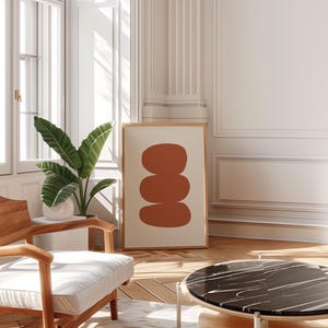 Minimalistische abstrakte druckbare Kunst, moderne Kunst Poster, Terrakotta abstrakte Kunst, großformatiger abstrakter Druck, zeitgenössischer Kunstdruck Bild 4