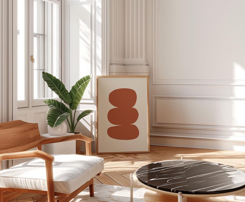 Minimalistische abstrakte druckbare Kunst, moderne Kunst Poster, Terrakotta abstrakte Kunst, großformatiger abstrakter Druck, zeitgenössischer Kunstdruck Bild 4