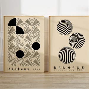 Bauhaus Printable Wall Art Set Mid Century Modern Print Set - Etsy