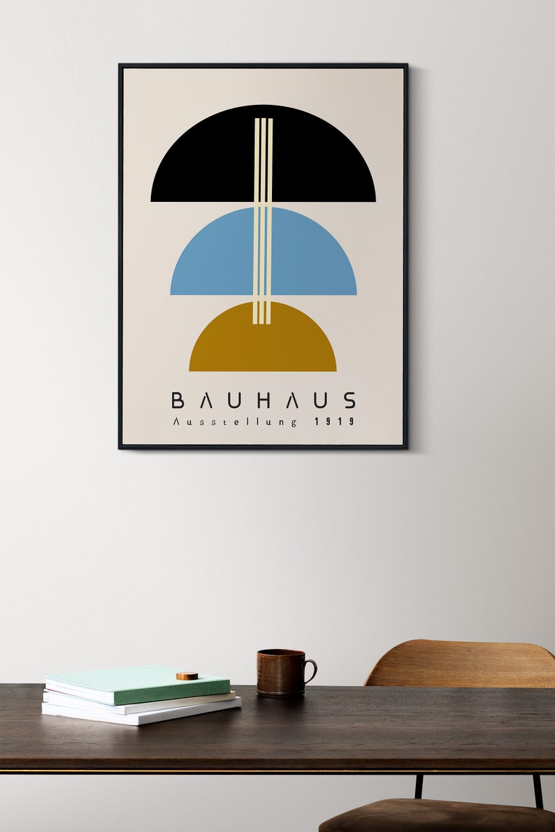 Bauhaus Printable Wall Art, Geometric Bauhaus Art Print, Blue Bauhaus ...