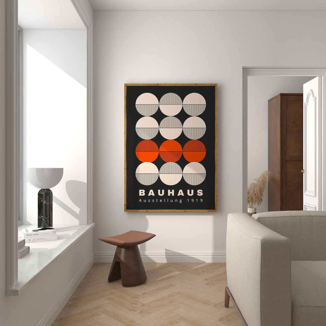 Bauhaus Printable Exhibition Poster Set Black and Orange Mid Etsy