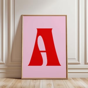 Personalized Letter Print, Custom Initial Printable Wall Art Alphabet Print Wall Decor Gift, Minimalist Printable Art Elegant Typography Art