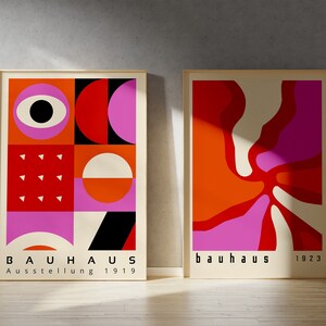 Bauhaus Style Printable Wall Art, Mid Century Modern Print Set of 2 ...