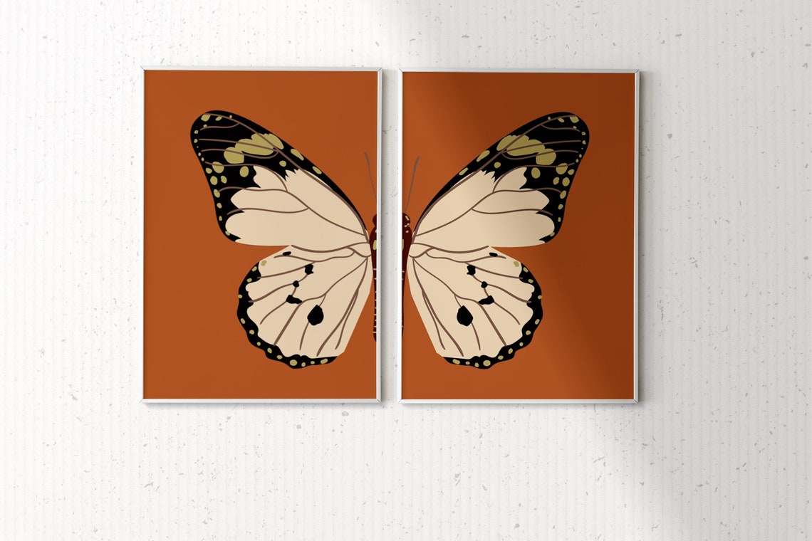 Butterfly Printable Wall Art Set of 2 Butterfly Printable - Etsy
