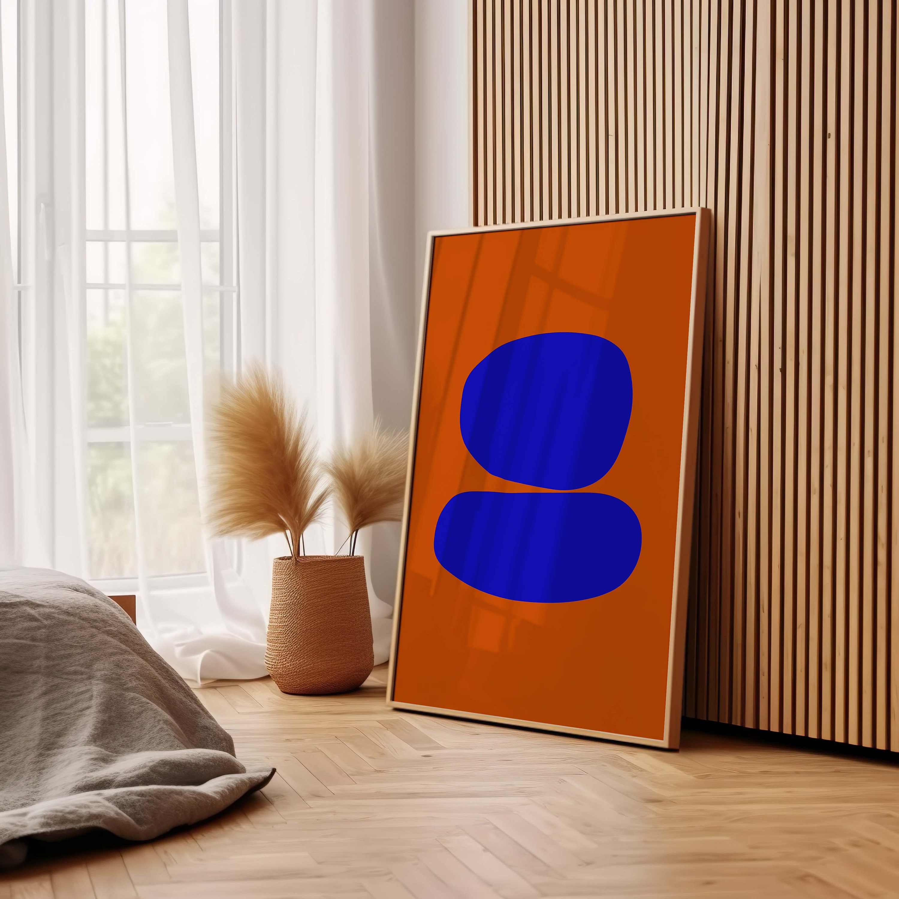 Minimalist Abstract Printable Wall Art, Royal Blue Art Print, Modern ...