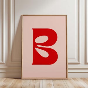 Impresión de letras personalizadas, arte de pared imprimible con iniciales personalizadas, impresión del alfabeto, decoración de pared, regalo, arte imprimible minimalista, arte tipográfico elegante