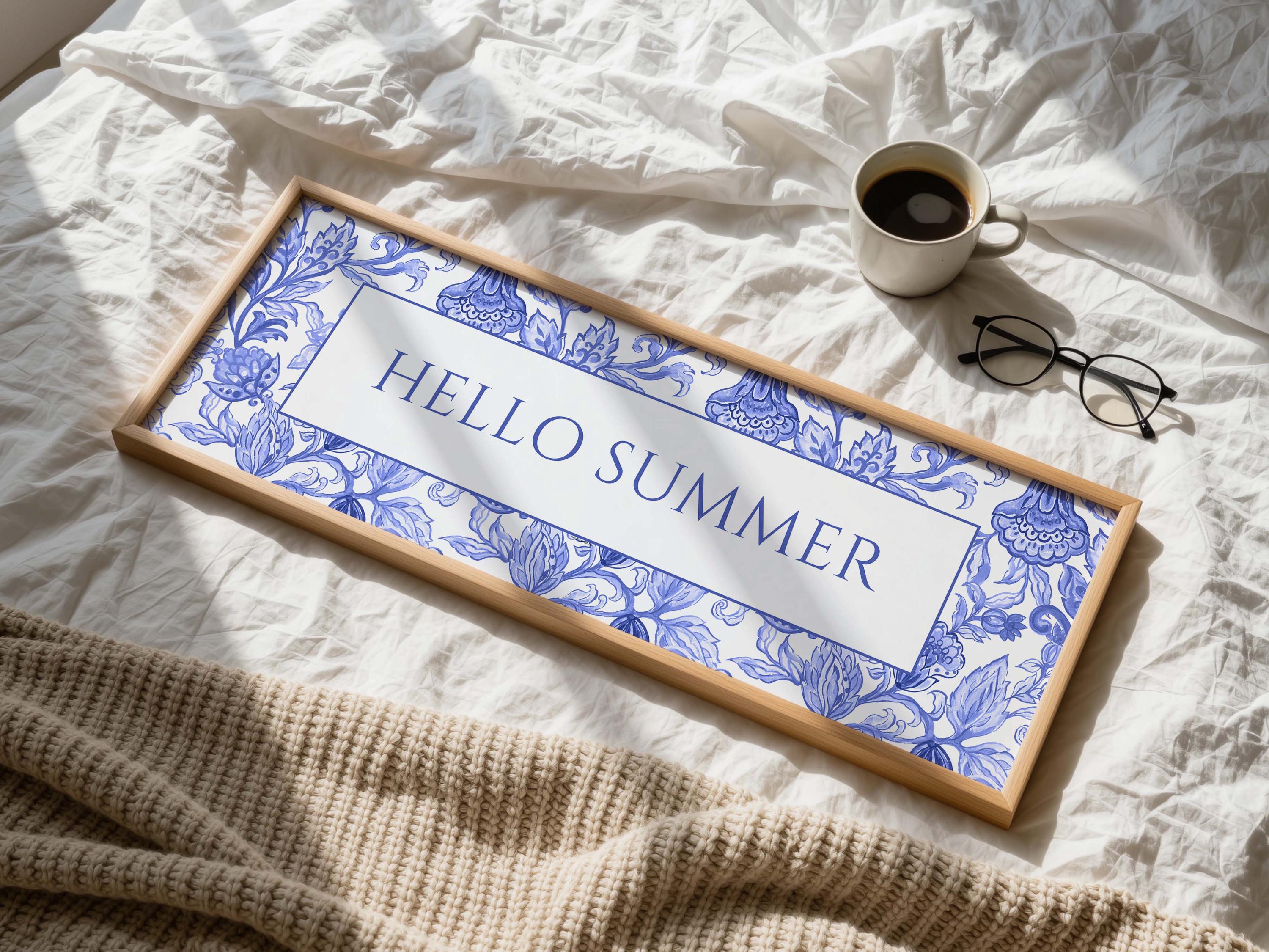 Hello Panoramic Hello Summer 3:1 Panoramic Art Print, Printable Coastal Decor, Cottage ...