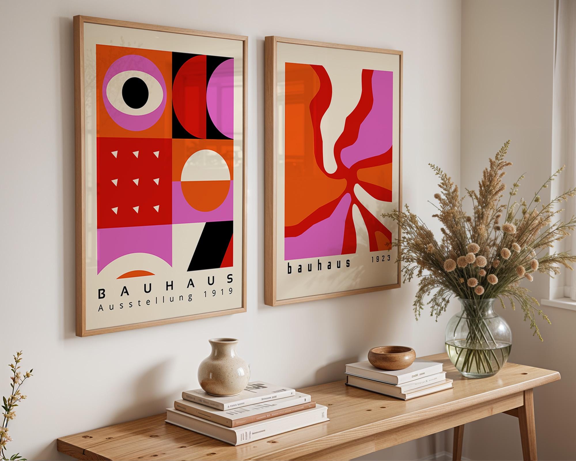 Bauhaus Style Print Set: Geometric Retro Wall Art (digital