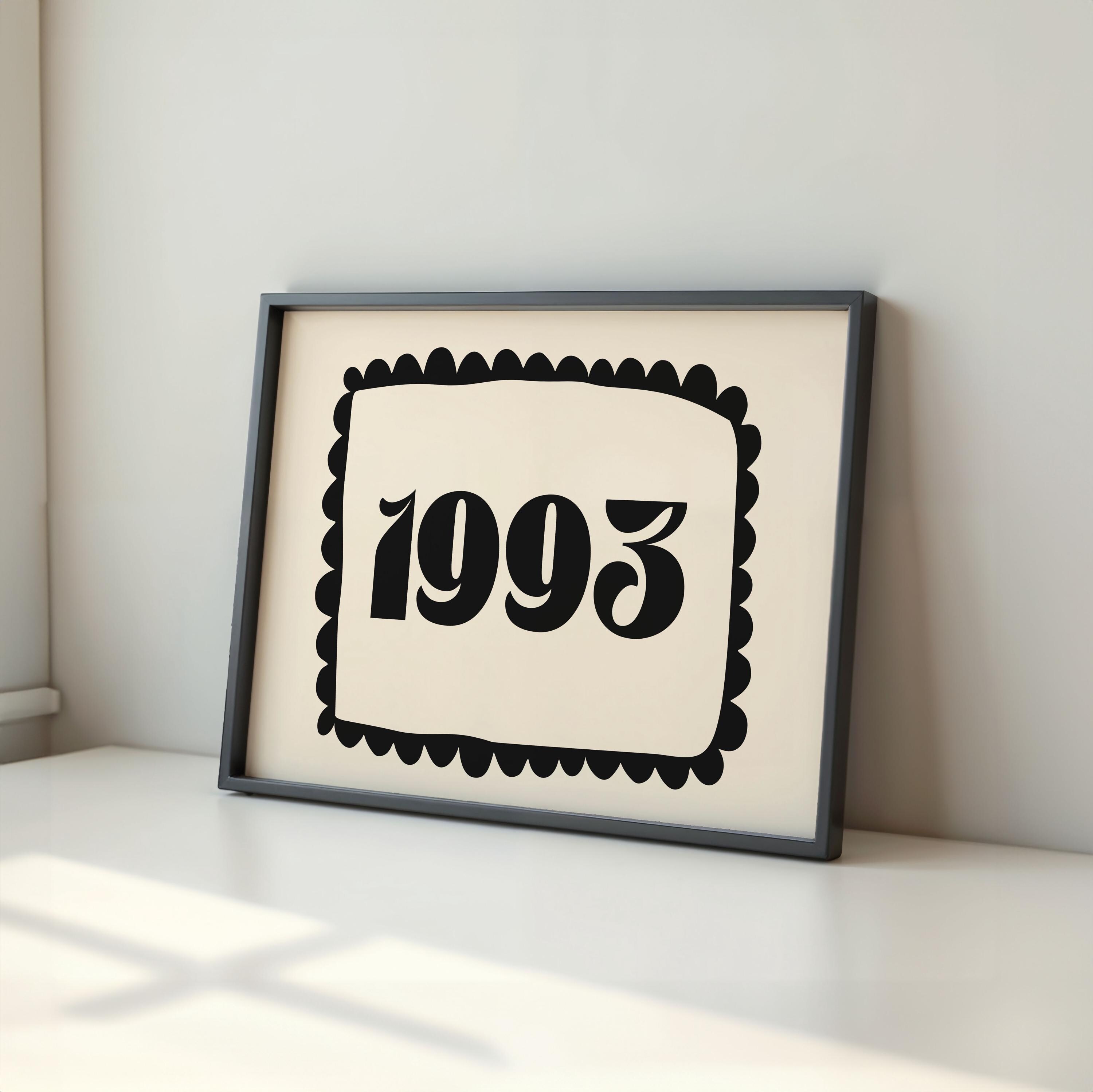 ♡ Personalised Year Printable Wall Art, Birth Year Art Print