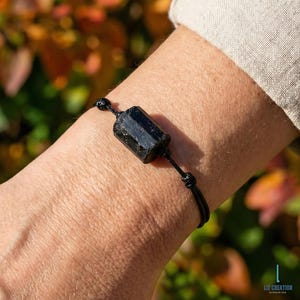 Raw Black Tourmaline Bracelet - Protection Crystal Jewelry - Grounding Empath Gift -Rough Tourmaline Gemstone