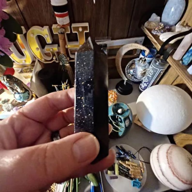Blue Goldstone Tower Point, Natural Gemstone Healing Crystal Obelisk Wand, Mineral Specimens ,Office Decor image 5